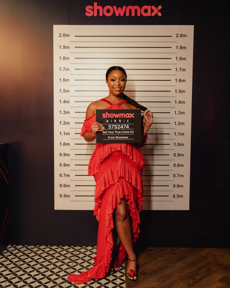 Minnie Dlamini at the Showmax Roast photo booth